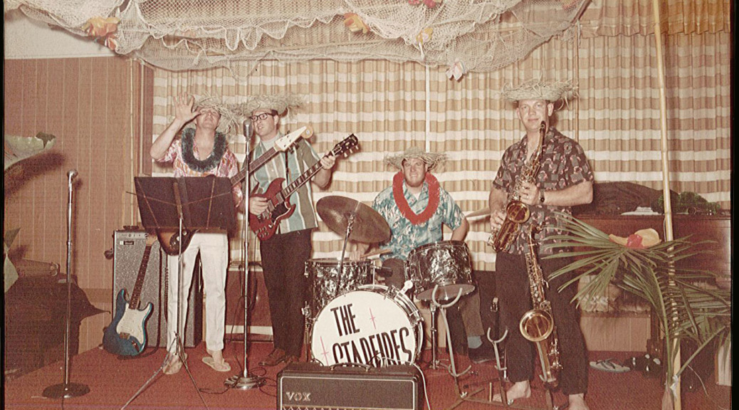 The Starfires of Long Beach, from left: Al (surname?) on sax, Pete Wilson, John Cameron, and Dave Christopherson