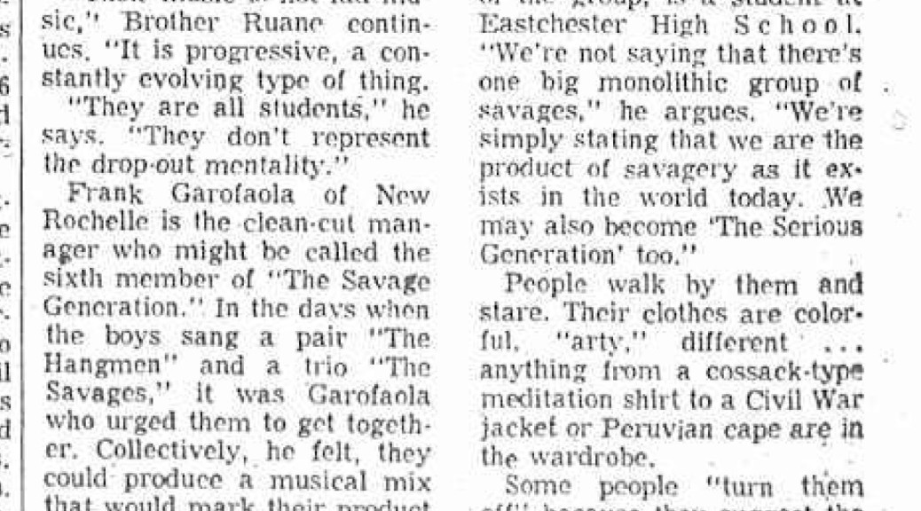 Savage Generation Herald Statesman, March 23, 1968