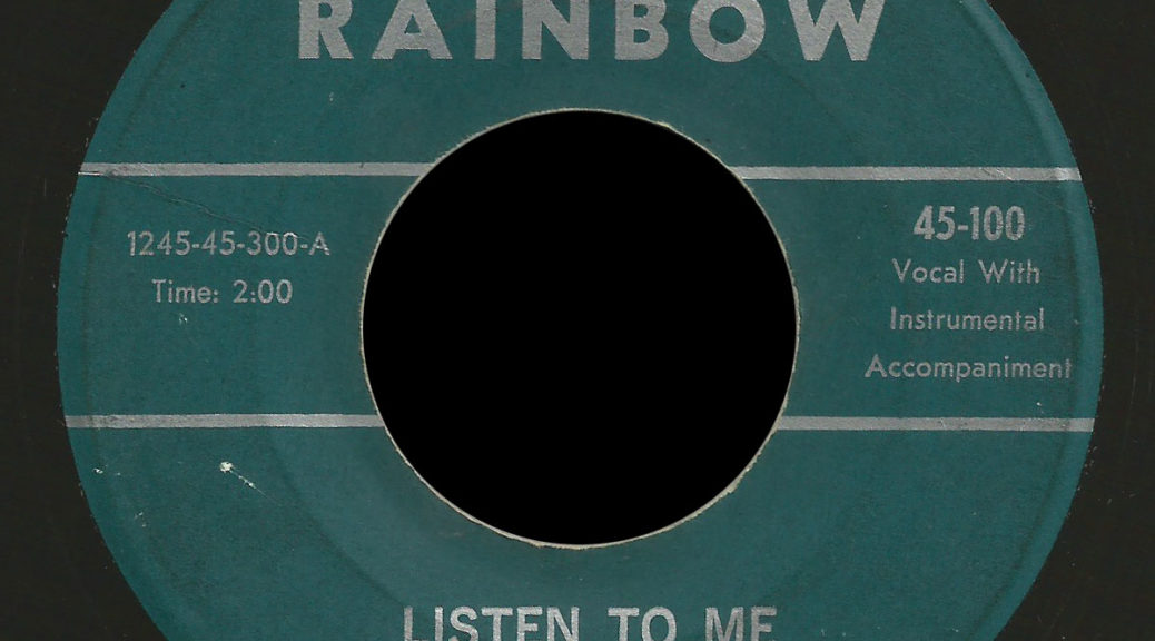 Rupe and the Jades Rainbow 45 Listen To Me