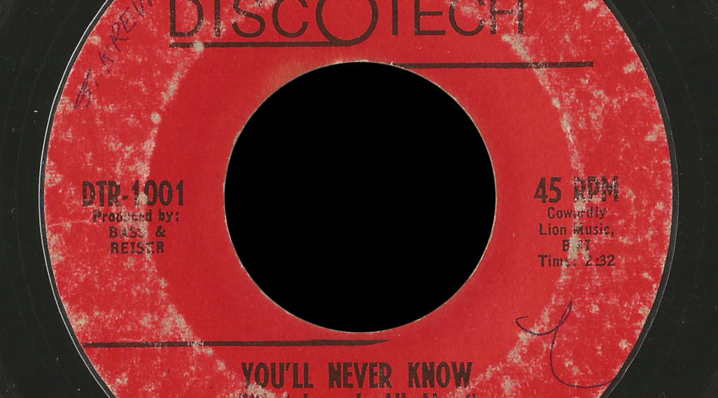 Original Sinners Discotech 45 You'll Never Know (What Love Is All About)