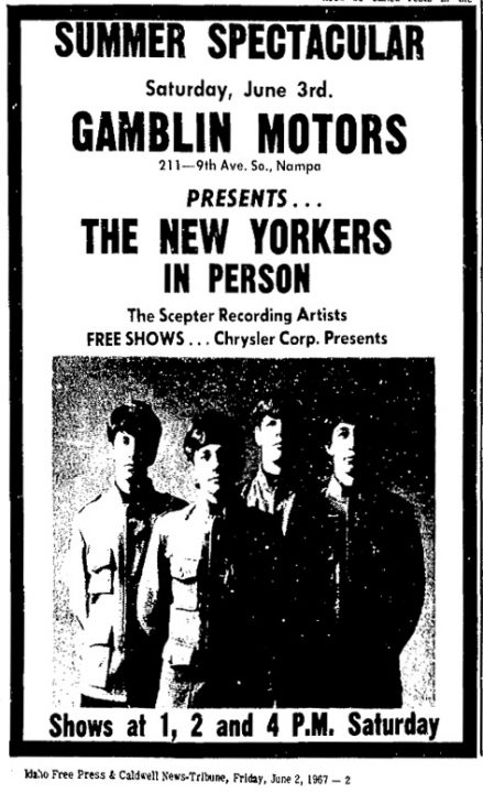 New Yorkers Nampa Idaho Free Press June 2, 1967