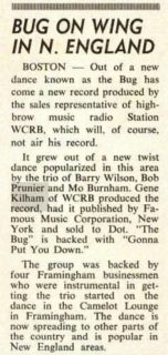 Barry Wilson and the Camelots Gene Kilham - The Bug, Billboard, Sept. 28, 1963