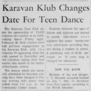 CherriesIV Catalinas Karavan Teen Klub Garland Daily News Feb. 25, 1965