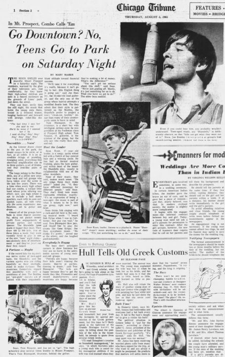 Shandells Chicago Tribune August 5, 1965