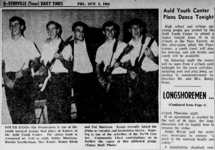 Penetrators, Kerrville Daily Times, October 2, 1964