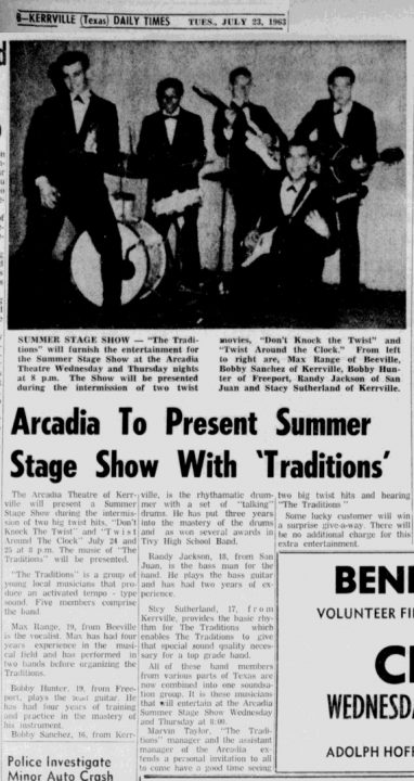 Traditions, Kerrville Daily Times, July 23, 1963