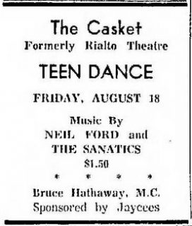 Neal Ford and the Fanatics The Casket Kerrville Mountain Sun August 16, 1967