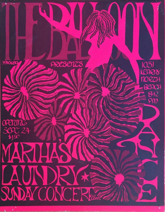 Martha's Laundry Sunday Concert The Balloon Dance Poster 1031 Kearny, September 24, 1967