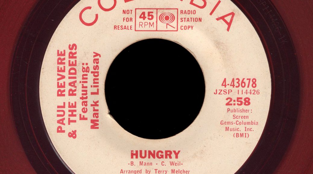 Paul Revere and the RaidersColumbia 45 Hungry red vinyl