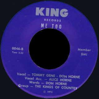 Tommy Gene, Don Horne & Kings of Country 45 Me Too Kennett Studio