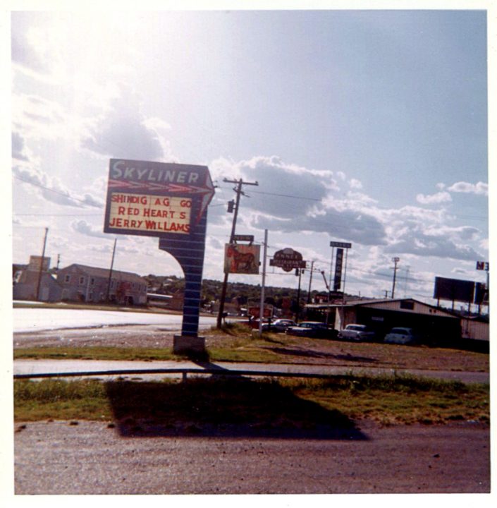 Skyliner Ballroom sign Shindig A Go Go Red Hearts Jerry Williams, 1966