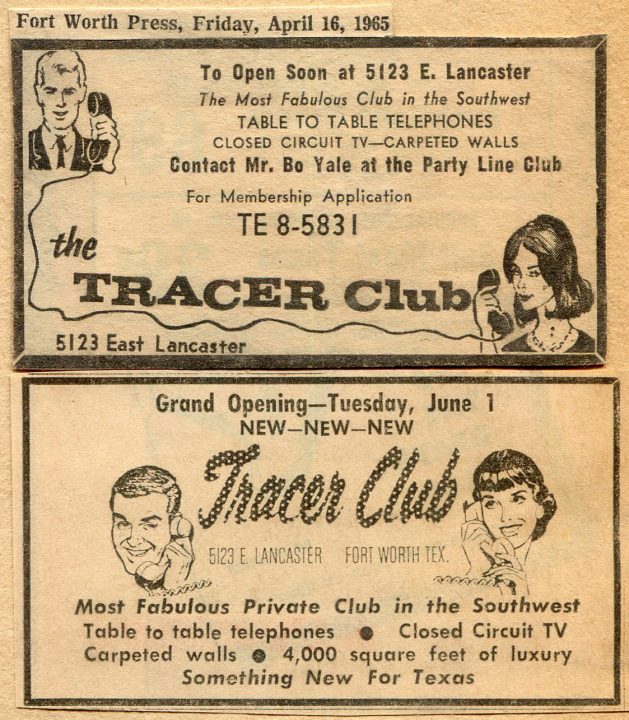 Tracer Club Fort Worth ads