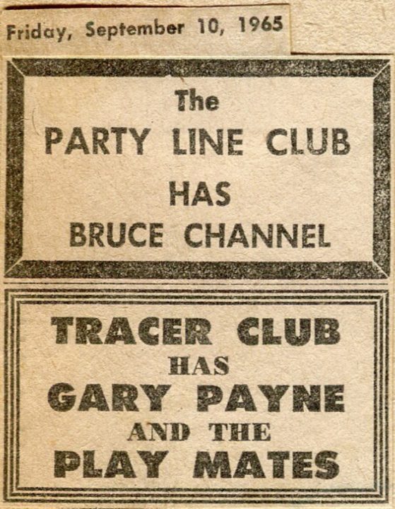 Tracer Club Gary Payne and the Play Mates Sept. 10, 1965