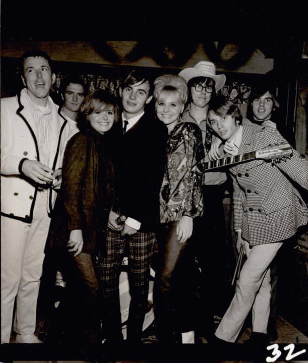 Unknown Los Angeles band the Sect photo with Jimmy Hawkins and Deborah Walley