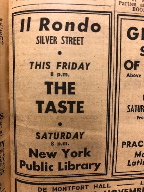 New York Public Library gigs 1966-1970 | Garage Hangover